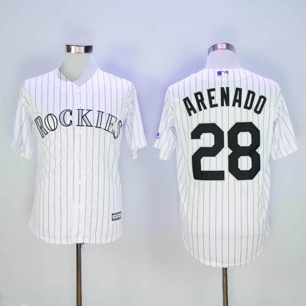 Men Colorado Rockies #28 Arenado White Game MLB Jerseys->colorado rockies->MLB Jersey